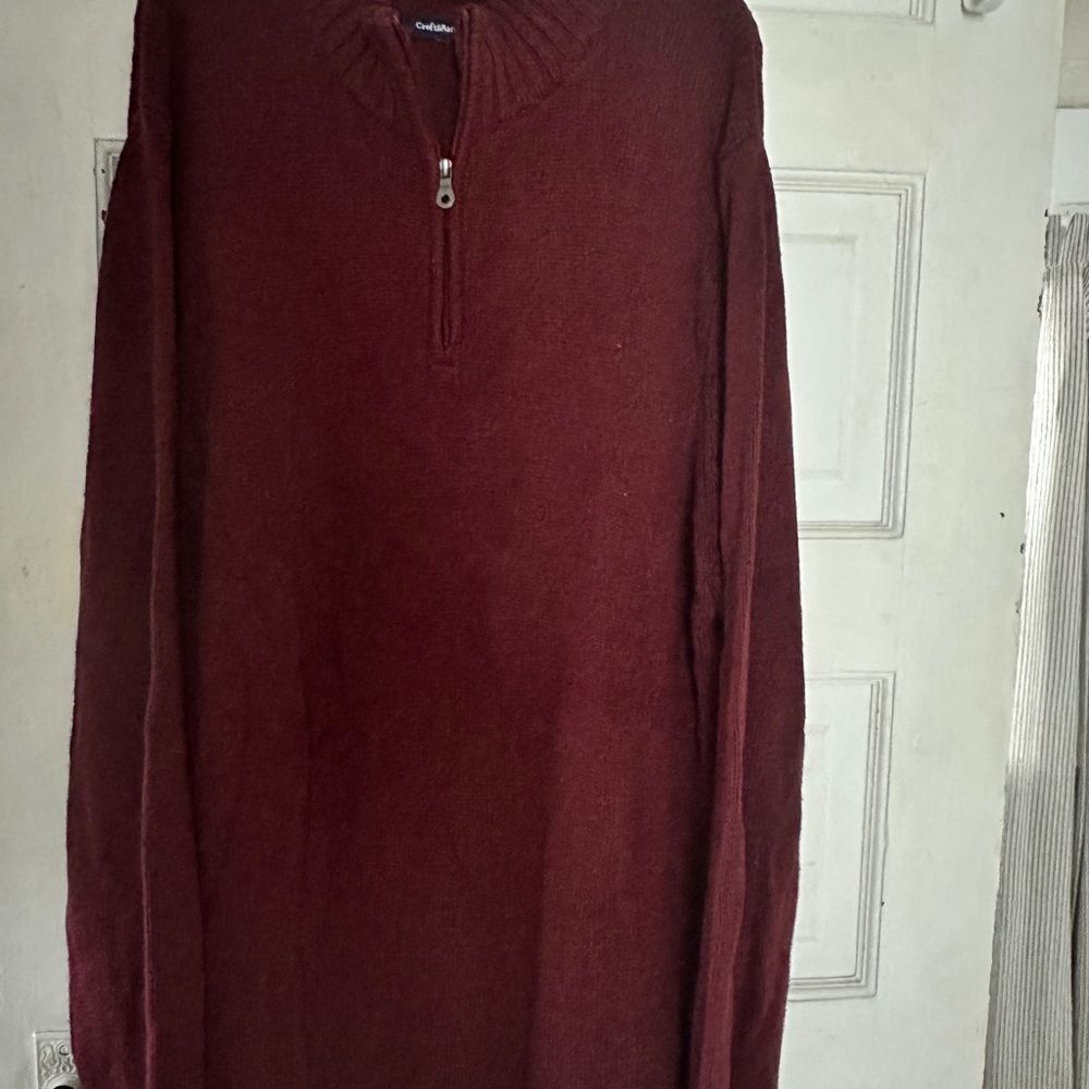 Croft & Barrow Men's Maroon Quarter Zip Sweater